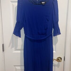 DKNY Royal Blue Long Sleeve Dress